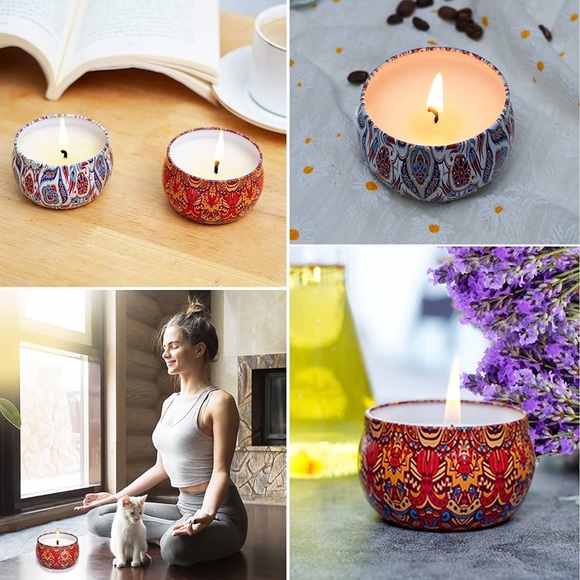 Aromatherapy Scented Soy Wax Candles Portable Travel Jar Gift Set 9-Pack - Picture 6 of 7